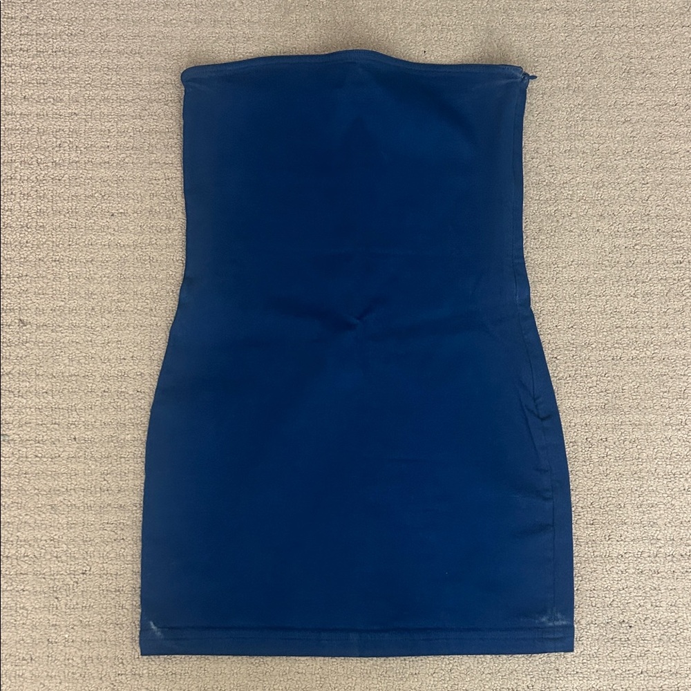 Zara Blue Strapless Dress
